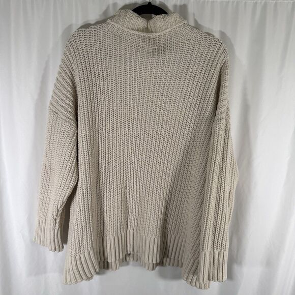 Aerie Sweater Women's Large White Knit Long Sleeve Turtle Neck Pullover - Picture 11 of 13